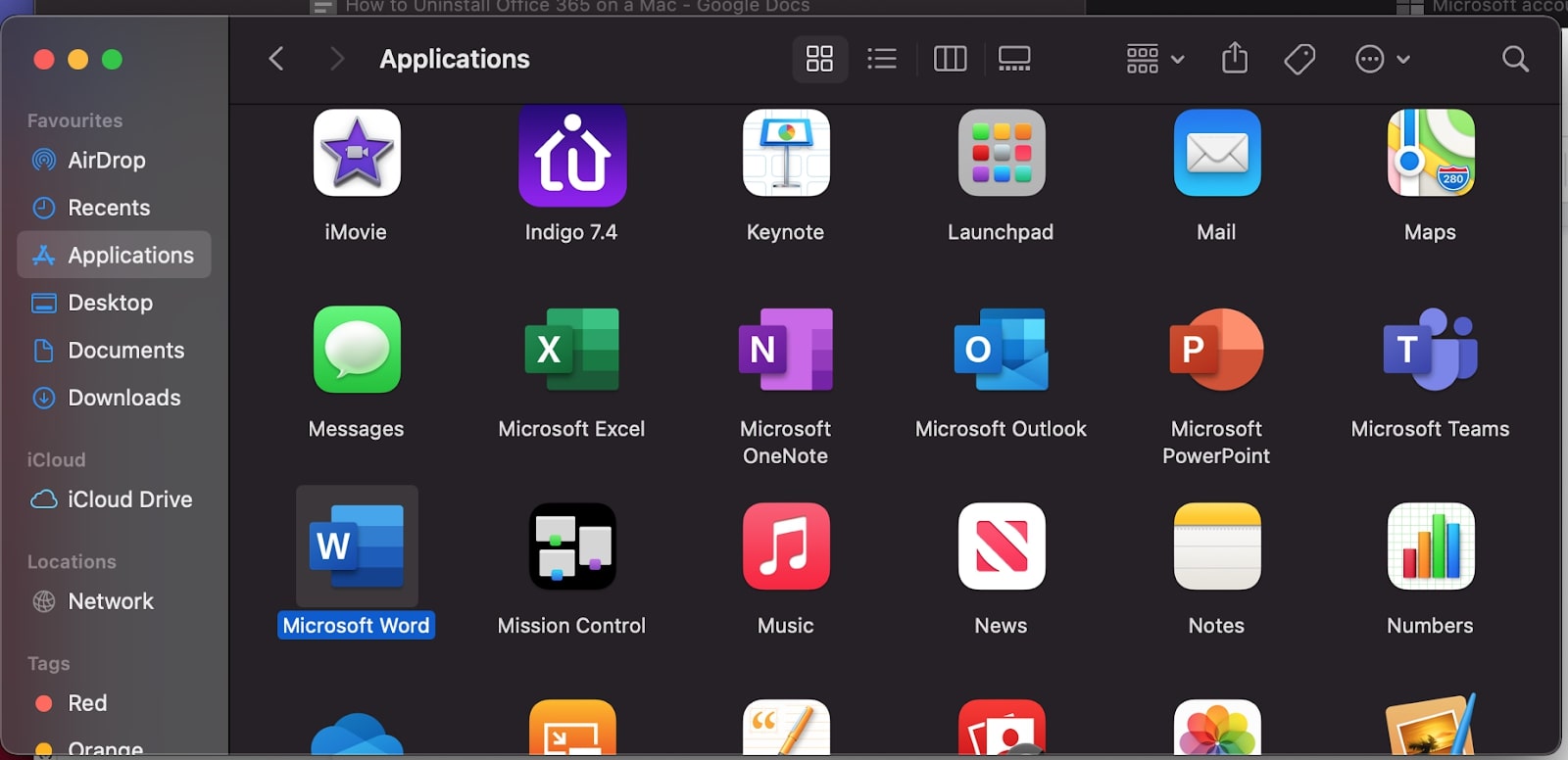 uninstall office 365 on mac