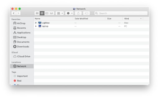 Network view on Mac