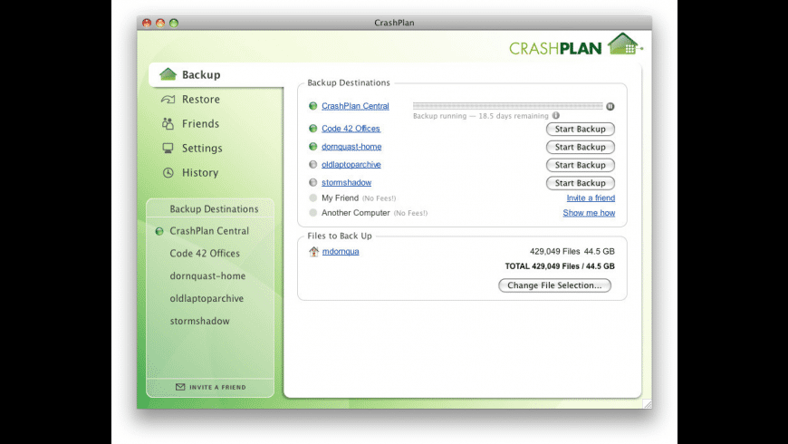 CrashPlan for Mac - review, screenshots