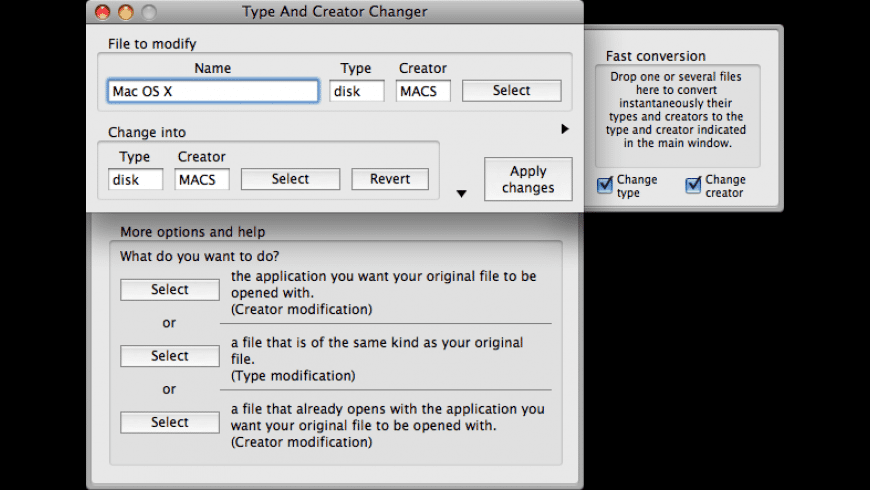 Type And Creator Changer Type And Creator Changer