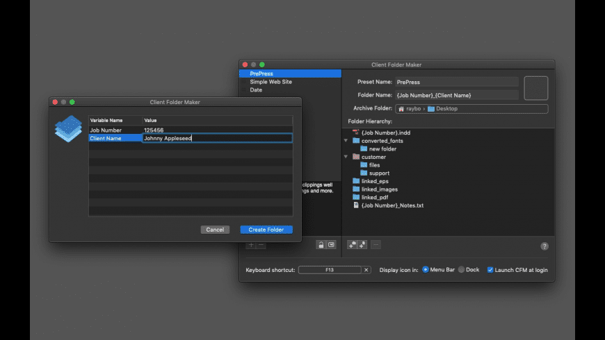 Client Folder Maker for Mac - review, screenshots