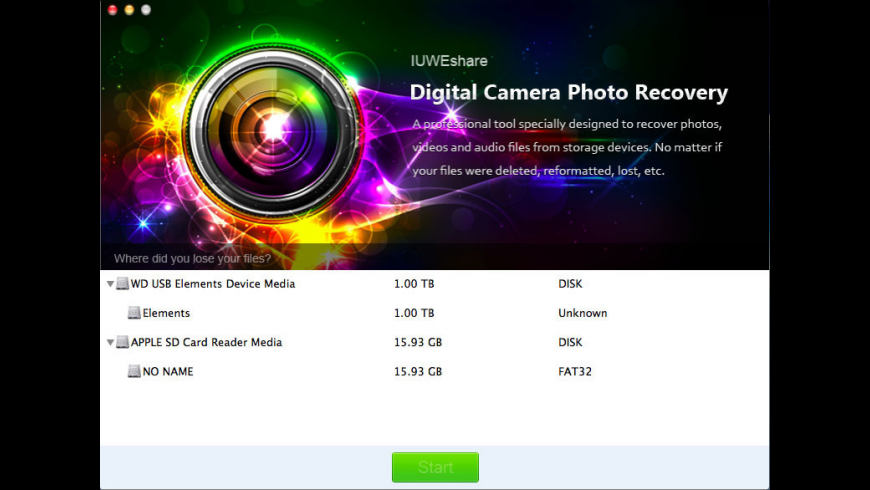 Digital Camera Photo Recovery for Mac - review, screenshots