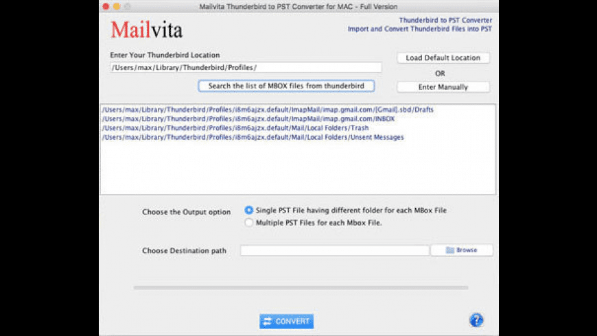 Mailvita Thunderbird To Pst Converter For Mac Mailvita Thunderbird To Pst Converter For Mac