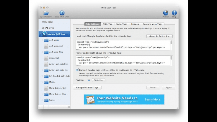 Download iWeb SEO Tool for Mac | MacUpdate