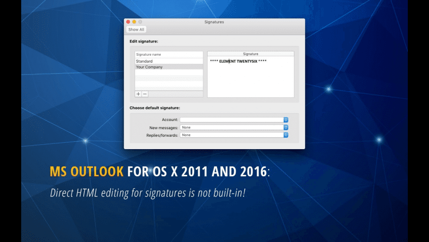 HTML Email Signature - Outlook for Mac - review, screenshots