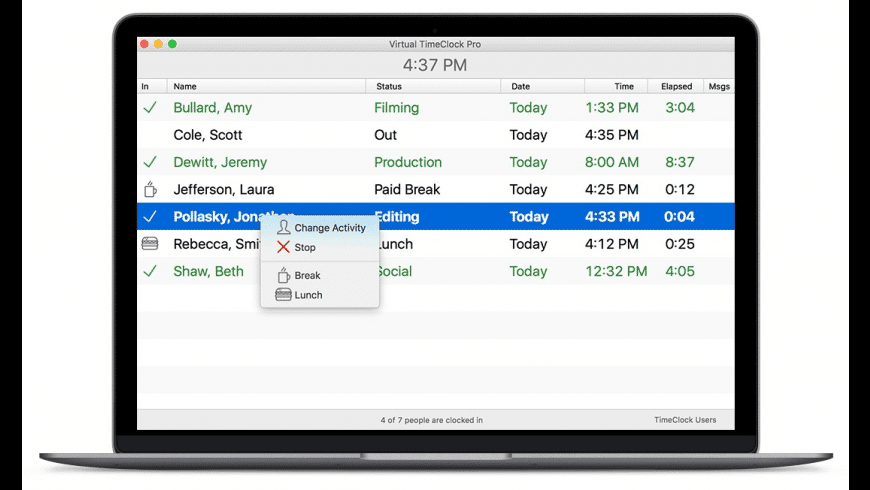 Virtual Timeclock Pro For Mac Free Download Review Latest Version