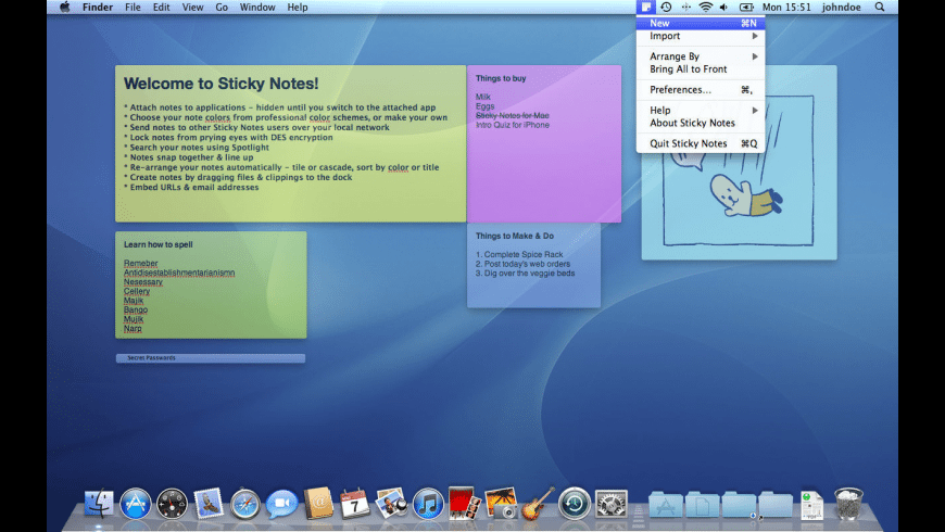 aesthetic sticky notes mac