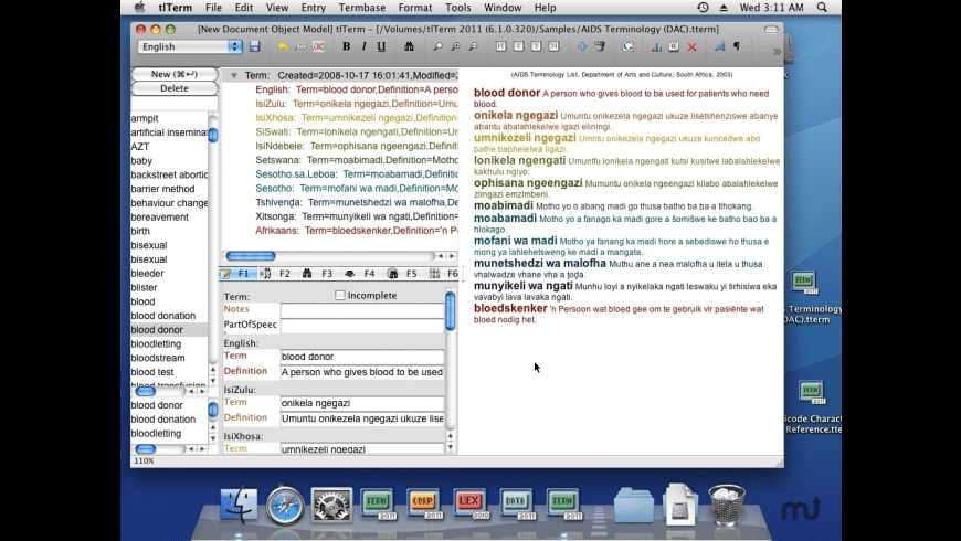 tlTerm Terminology Software for Mac - review, screenshots