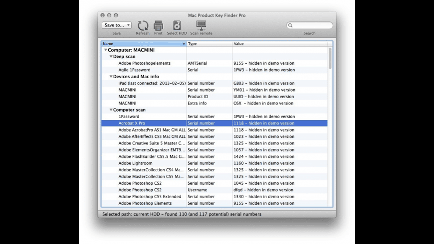 Mac Product Key Finder Pro for Mac - review, screenshots