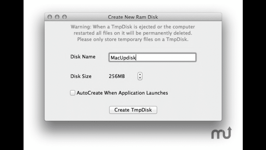 TmpDisk for Mac - review, screenshots