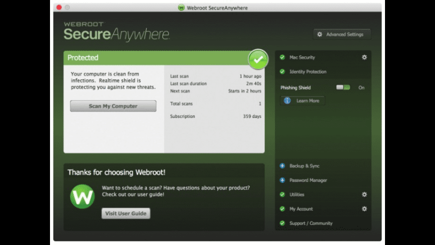 Webroot for Mac - review, screenshots