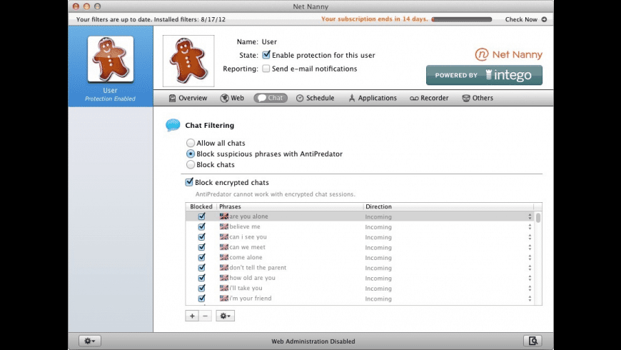 Net Nanny for Mac - review, screenshots