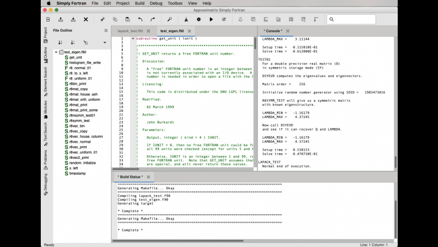 Simply Fortran for Mac - review, screenshots