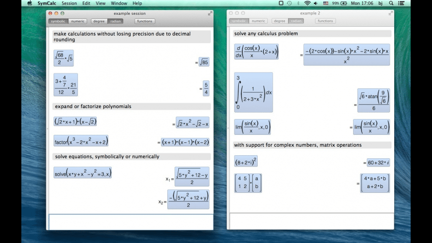 Symbolic Calculator for Mac - review, screenshots