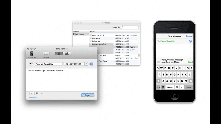 SMS sender for Mac - review, screenshots