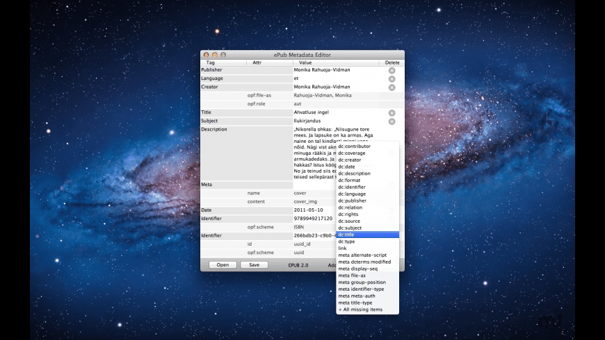 Download ePub Metadata Editor for Mac | MacUpdate