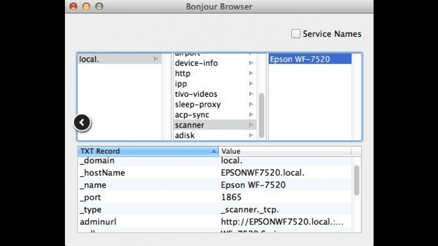 Bonjour Browser for Mac - review, screenshots