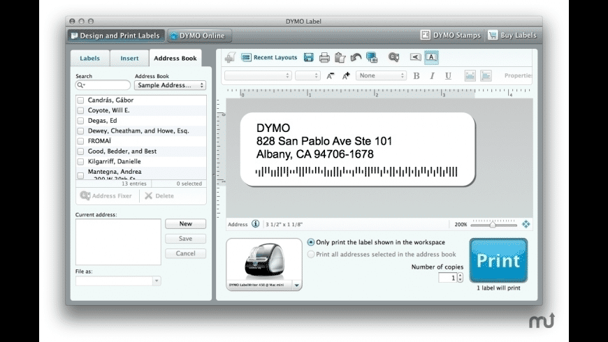 dymo label software mac 10.8