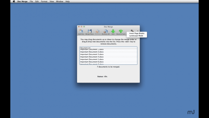 Doc Merge for Mac - review, screenshots