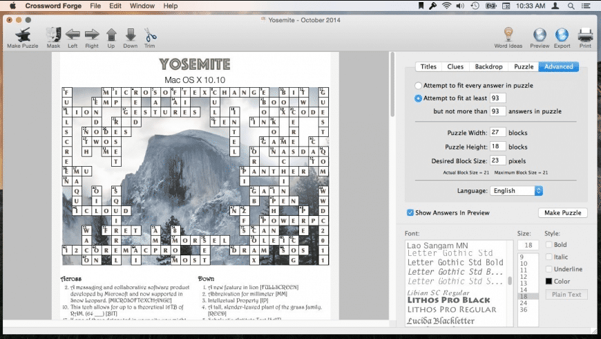 Crossword Forge for Mac - review, screenshots