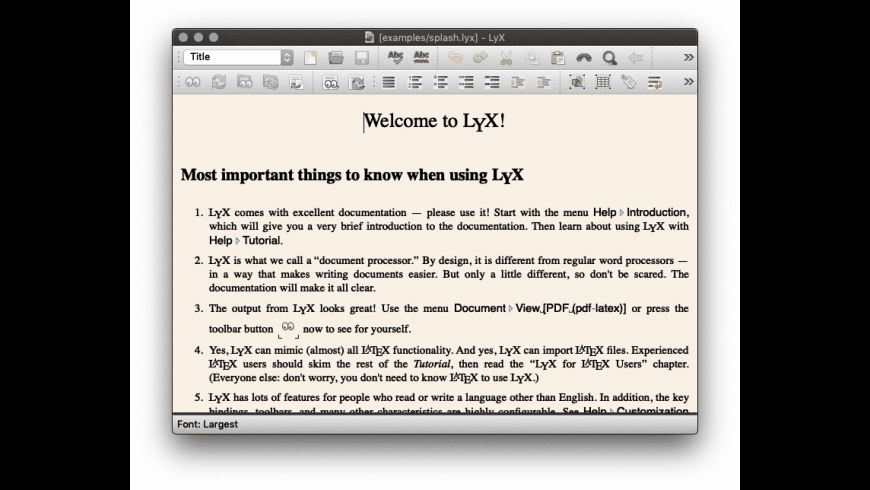 LyX For Mac Free Download Review Latest Version 