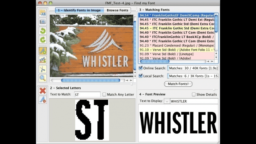 Find my Font for Mac - review, screenshots