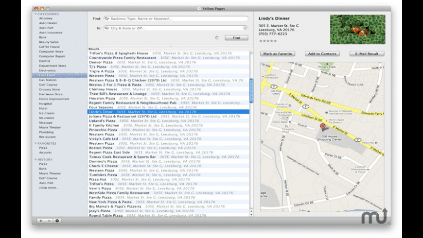 Yellow Pages for Mac - review, screenshots