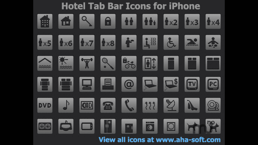 Hotel Tab Bar Icons for iPhone for Mac - review, screenshots