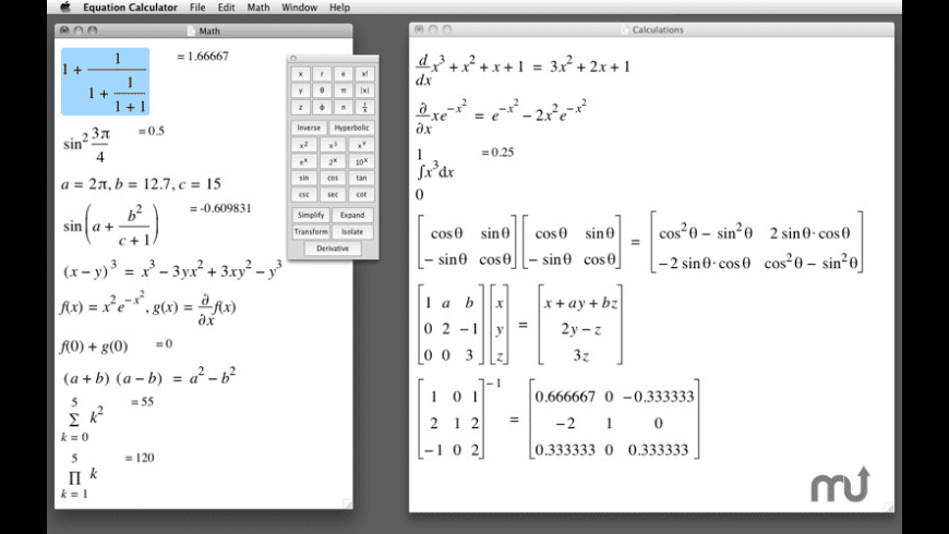 Equation Calculator for Mac - review, screenshots