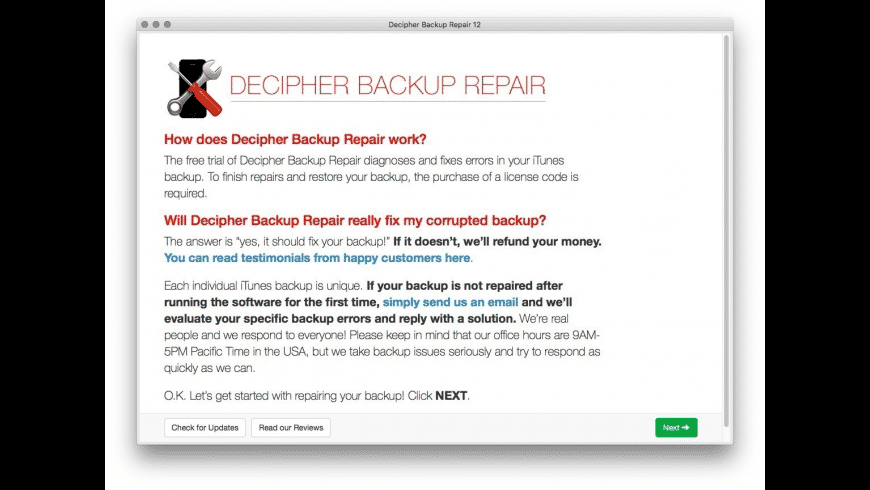 Download Decipher Backup Repair for Mac | MacUpdate
