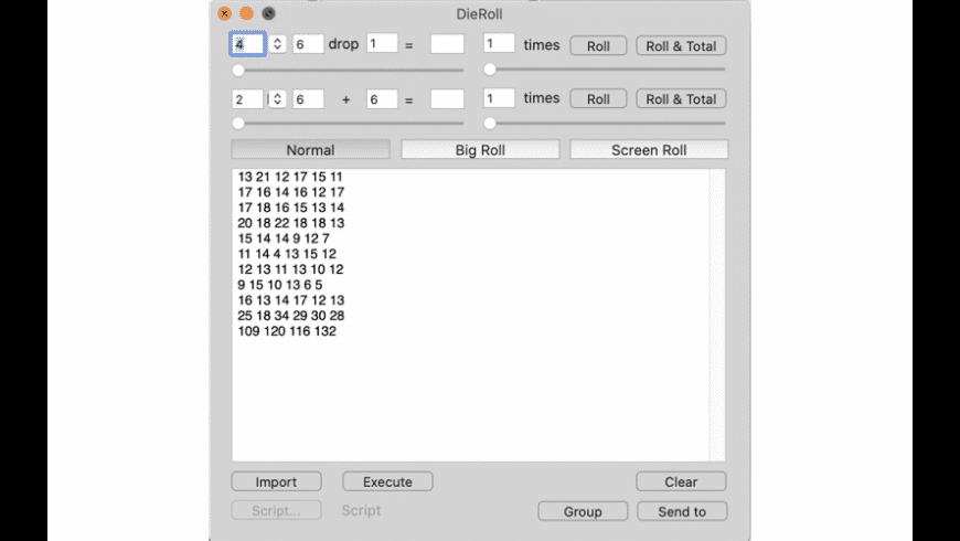 DieRoll for Mac - review, screenshots