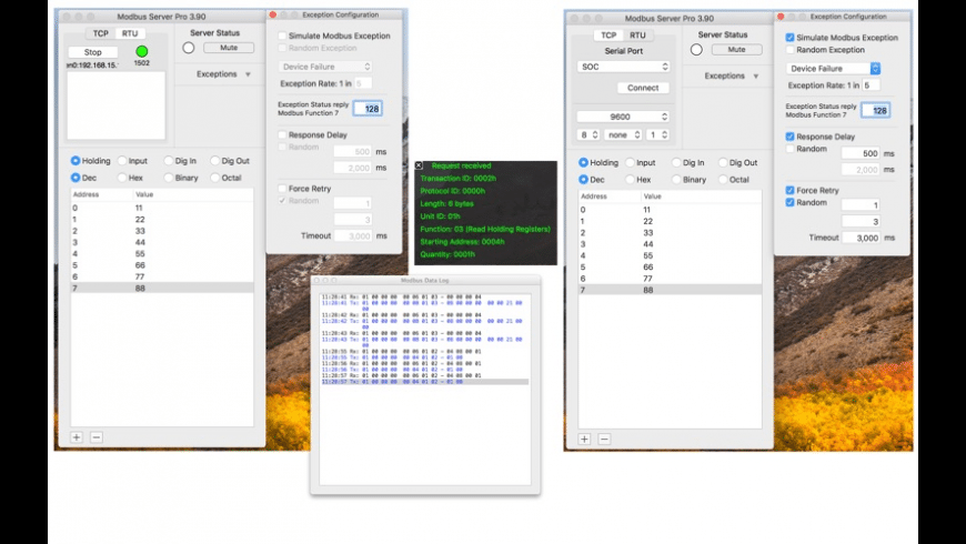 Modbus Server for Mac - review, screenshots