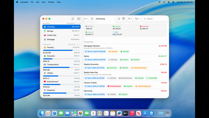 Accountit for Mac - review, screenshots