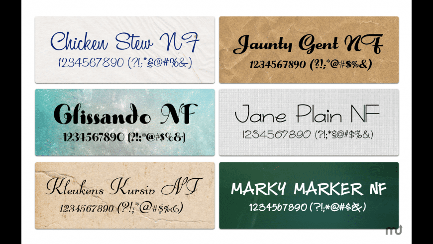 Cursive Font Kit for Mac - review, screenshots