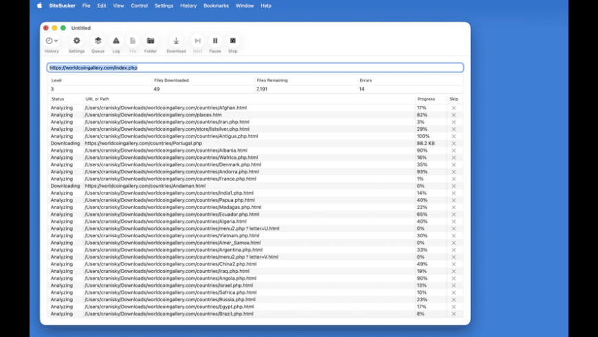 SiteSucker for Mac - review, screenshots