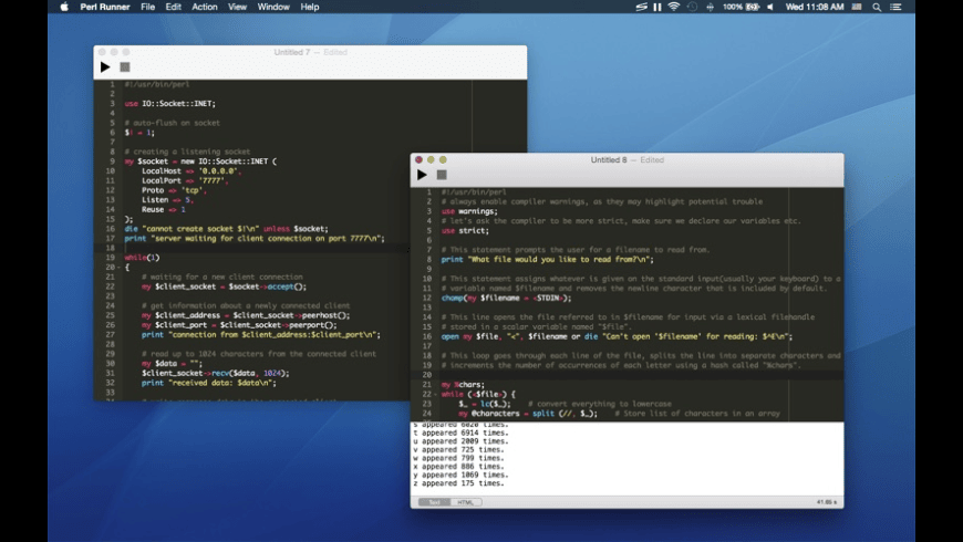 Perl Runner for Mac - review, screenshots