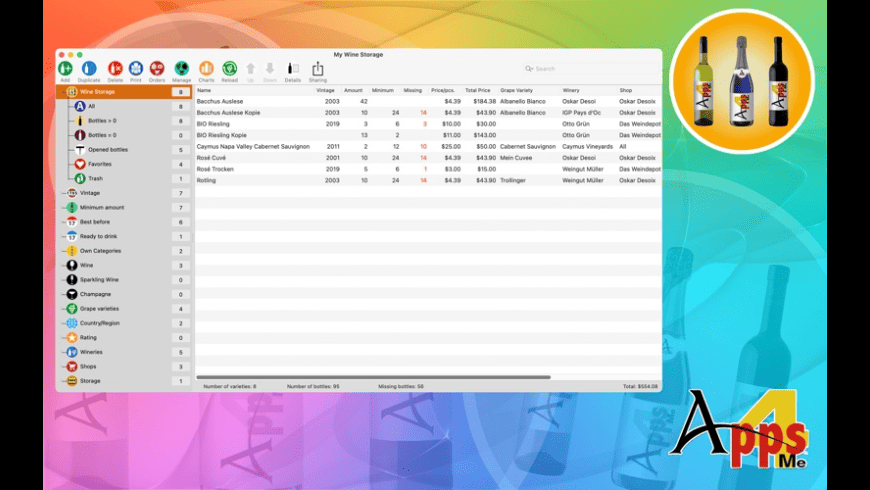 My Wine Storage for Mac - review, screenshots