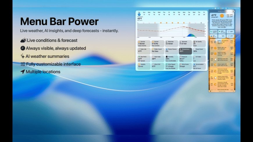 Forecast Bar for Mac - review, screenshots