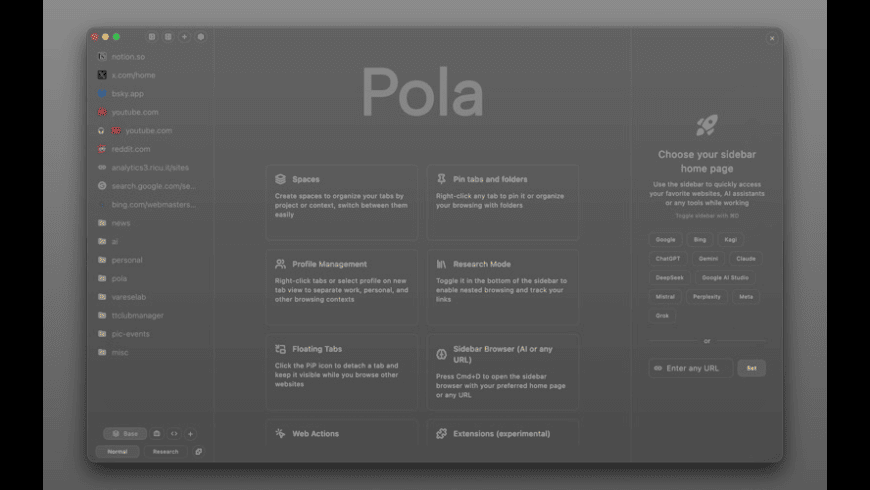 Pola Browser for Mac - review, screenshots