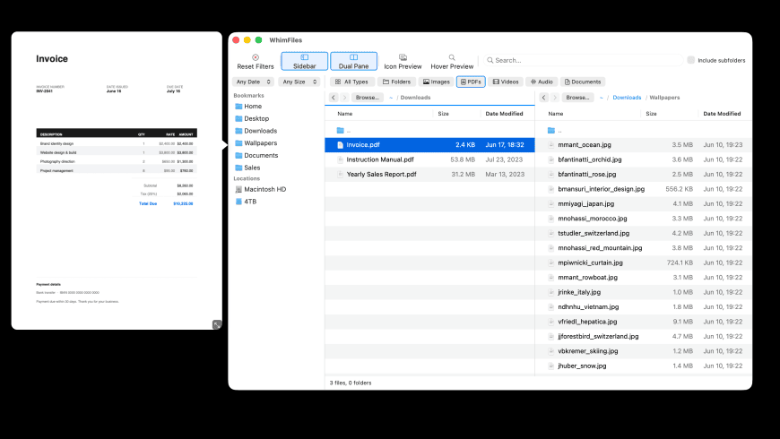 WhimFiles for Mac - review, screenshots