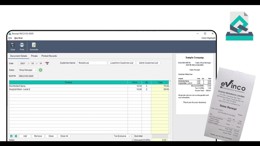 Quick Receipt for Mac - review, screenshots