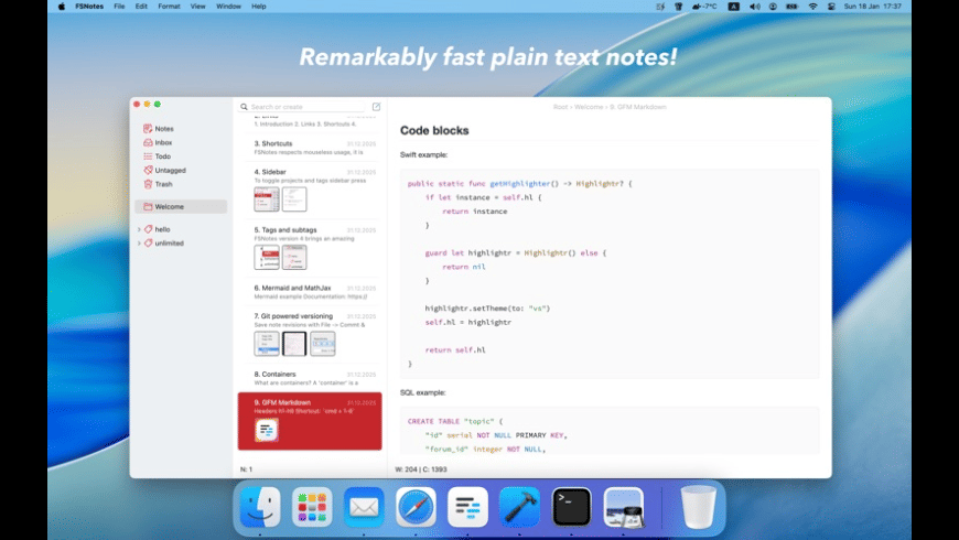 FSNotes for Mac - review, screenshots