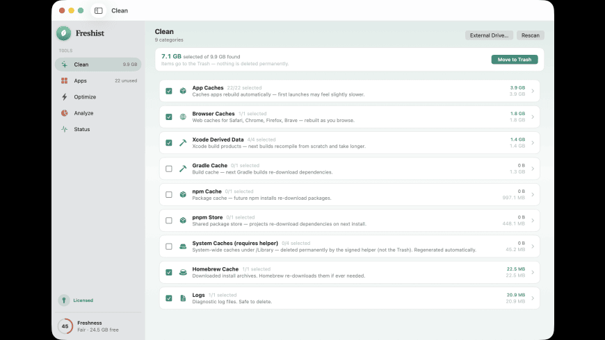 Freshist for Mac - review, screenshots