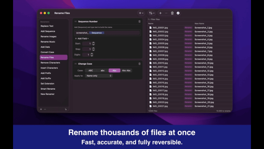Mass Rename for Mac - review, screenshots