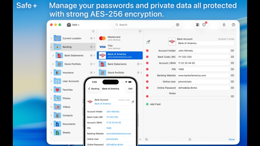 Safe + for Mac - review, screenshots