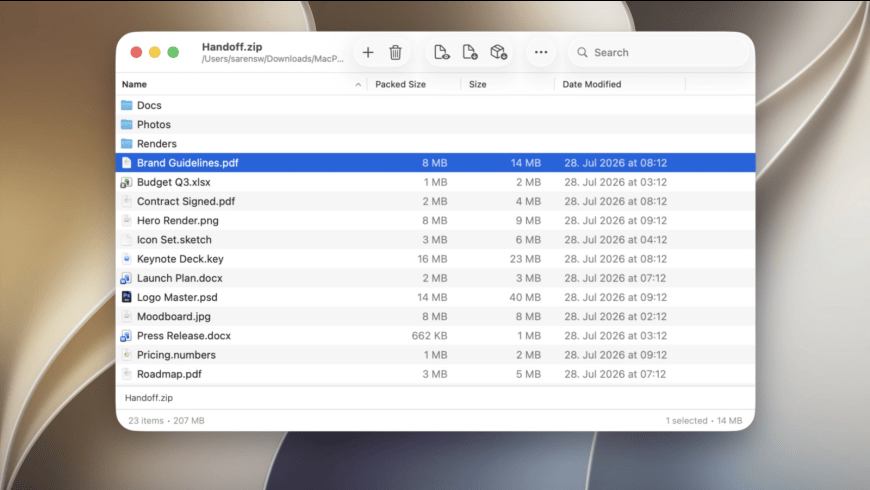 MacPacker for Mac - review, screenshots