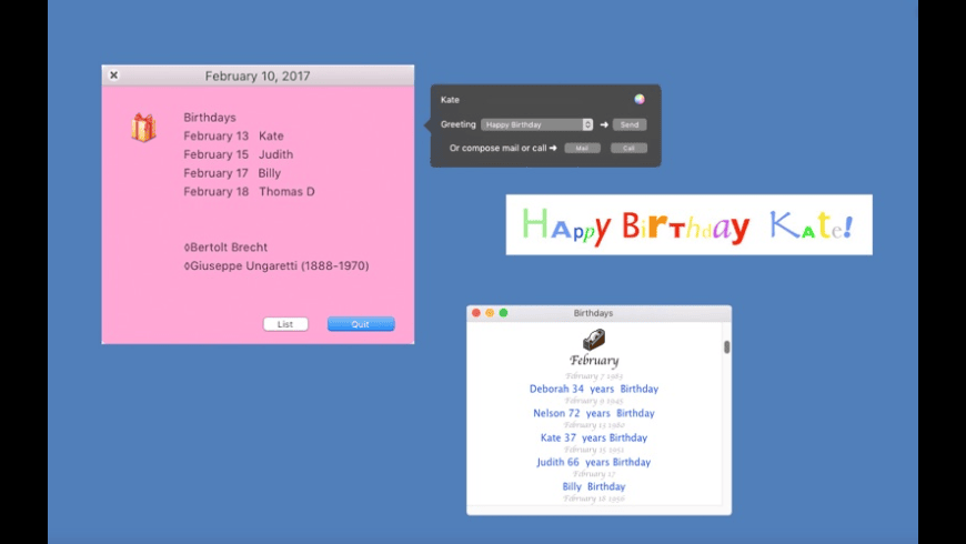 birthdayBook for Mac - review, screenshots