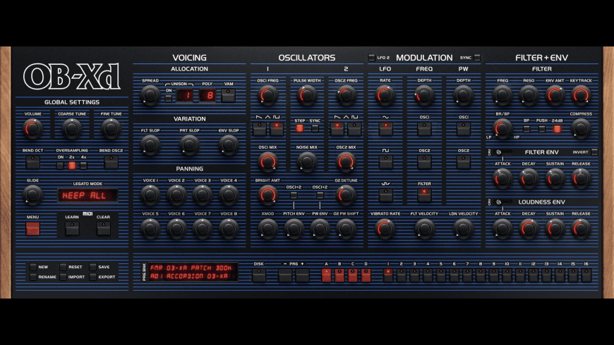 OB-Xd for Mac - review, screenshots
