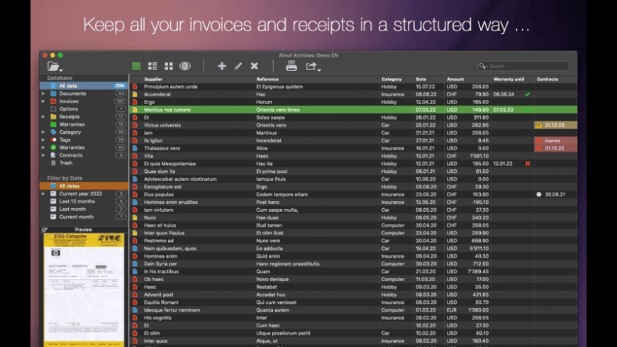 Alinof Archives for Mac - review, screenshots