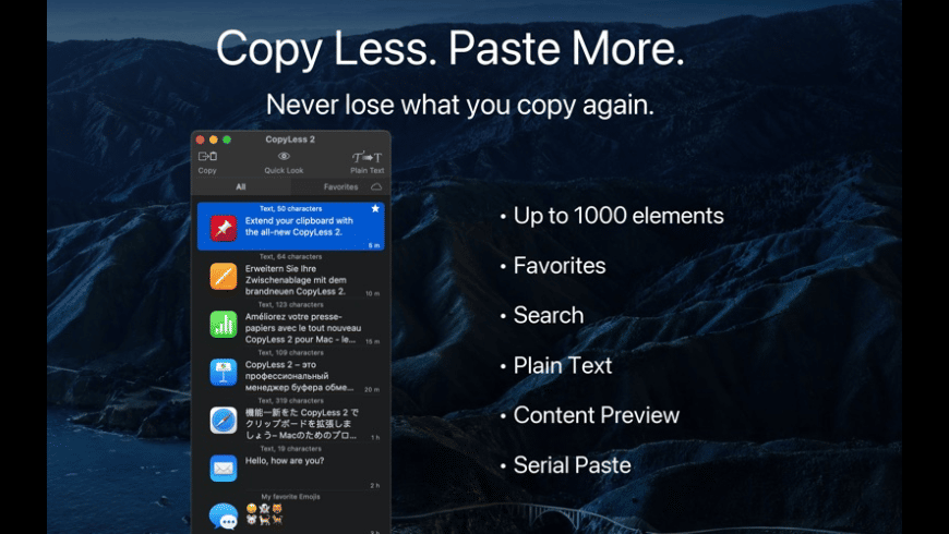 CopyLess for Mac - review, screenshots